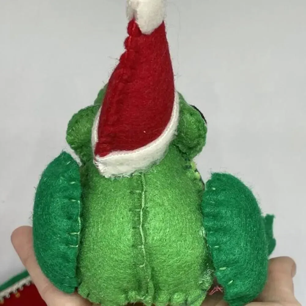 Snowman Frog Santa Gingerbread House‎ Felt Christmas Ornaments LOT of 10 Cute